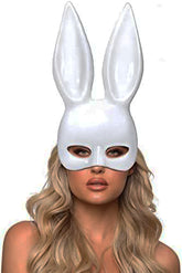 Nessiworld White Color Extra Luxury Long Eared Rabbit Mask 35x16 cm